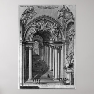 Affiche Vue de l'escalier de la Scala Regia