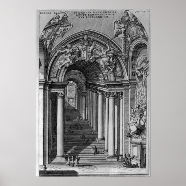 Affiche Vue de l'escalier de la Scala Regia (Devant)