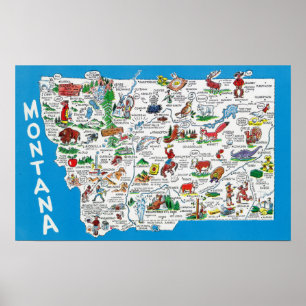Affiche Vue de l'état avec des dessins, des points Pittore