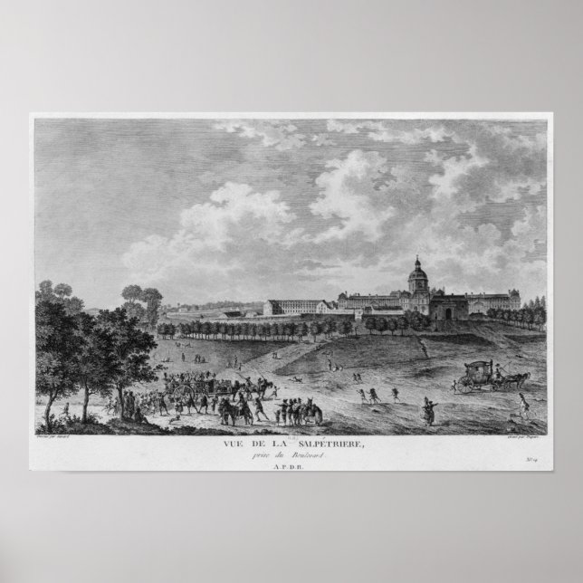 Affiche Vue de l'hôpital La Salpetriere (Devant)