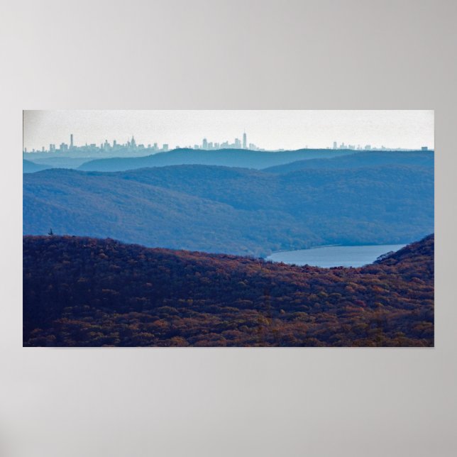 Affiche Vue de l'horizon de NYC depuis Mount Beacon, NY (Devant)