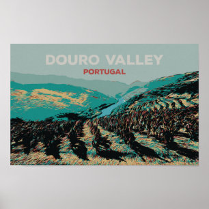 Affiche Vue de l'illustration de la vallée du Douro, Portu