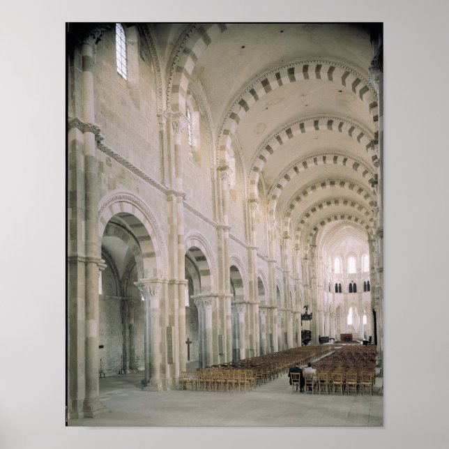 Affiche Vue de l'intérieur de la nef, 12ème siècle (Devant)