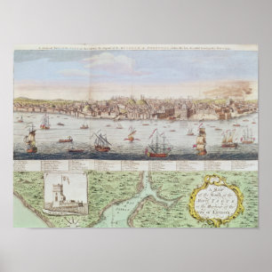 Affiche Vue de Lisbonne, 1755