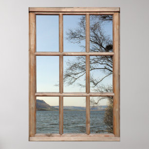 Affiche Vue de loch à partir d'une fenêtre
