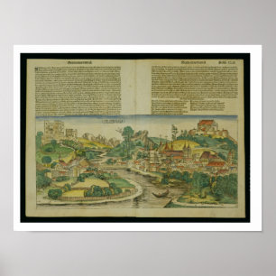 Affiche Vue de l'oeil d'oiseaux de Salzbourg depuis le Nur