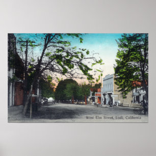 Affiche Vue de l'orme occidental StreetLodi, CA