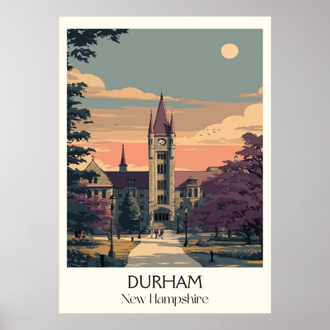 Affiche Vue de l'Université de Durham New Hampshire (Devant)