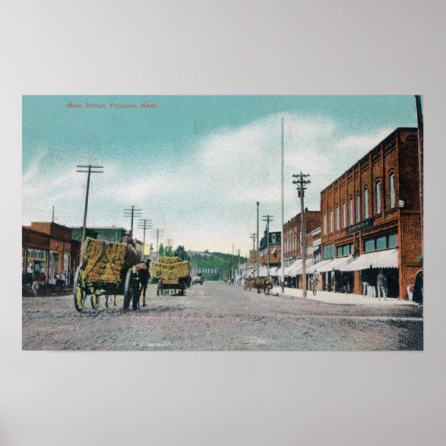 Affiche Vue de Main StreetPalouse, WA (Devant)
