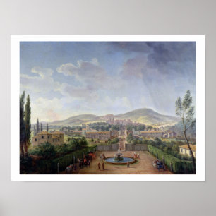 Affiche Vue de Marino, 1719 (huile sur la toile)