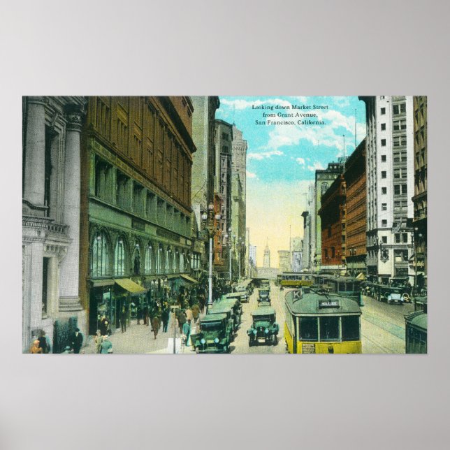 Affiche Vue de Market Street de Grant Street (Devant)