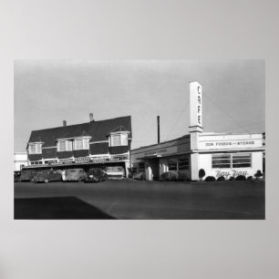 Affiche Vue de Newport, Orégon de photographie de Caf� de