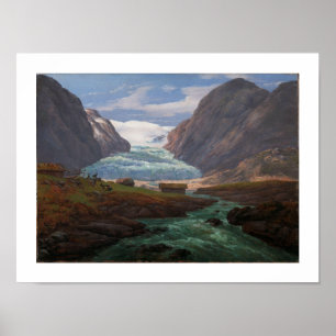 Affiche Vue de Nigardsbreen à Jostedalen 1847 JCC Dahl