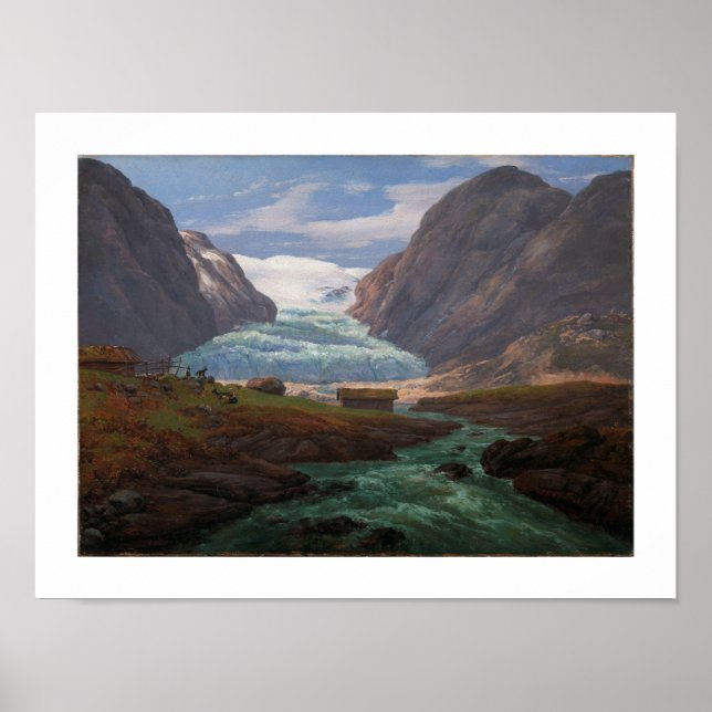 Affiche Vue de Nigardsbreen à Jostedalen 1847 JCC Dahl (Devant)