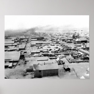 Affiche Vue de Nome, Alaska avec neige