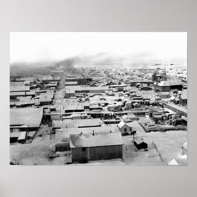 Affiche Vue de Nome, Alaska avec neige (Devant)