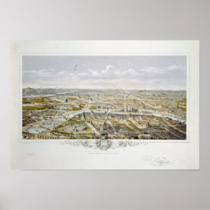 Affiche Vue de Paris de Bois de Boulogne