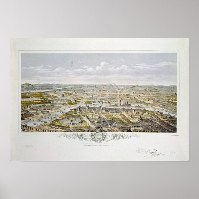 Affiche Vue de Paris depuis Bois de Boulogne (Devant)