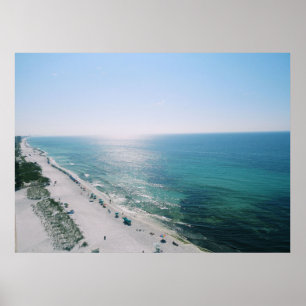 Affiche Vue de plage du matin