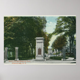 Affiche Vue de porte de mémorial d'université des