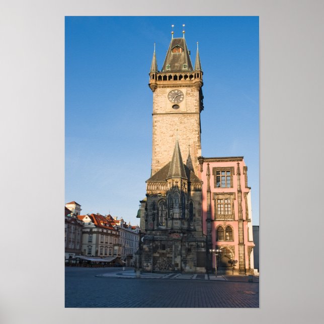 Affiche Vue de Prague de l'Horloge Astronomique (Devant)