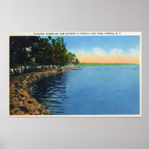 Affiche Vue de Shoreline de pavillon de parc de lac seneca