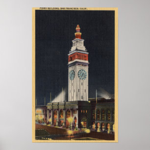 Affiche Vue de soirée du bâtiment de ferry