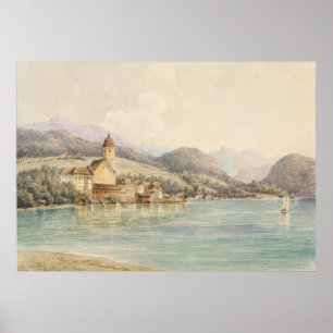 Affiche Vue de St. Wolfgang sur le lac Wolfgang Carl Lafit