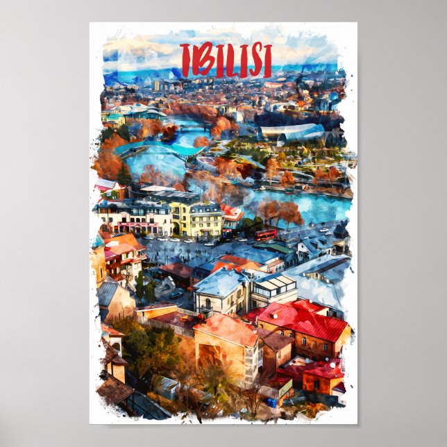 Affiche Vue de Tbilisi Georgia (Devant)