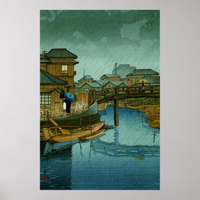 Affiche Vue de Tokaido Shinagawa Kawase Hasui (Devant)