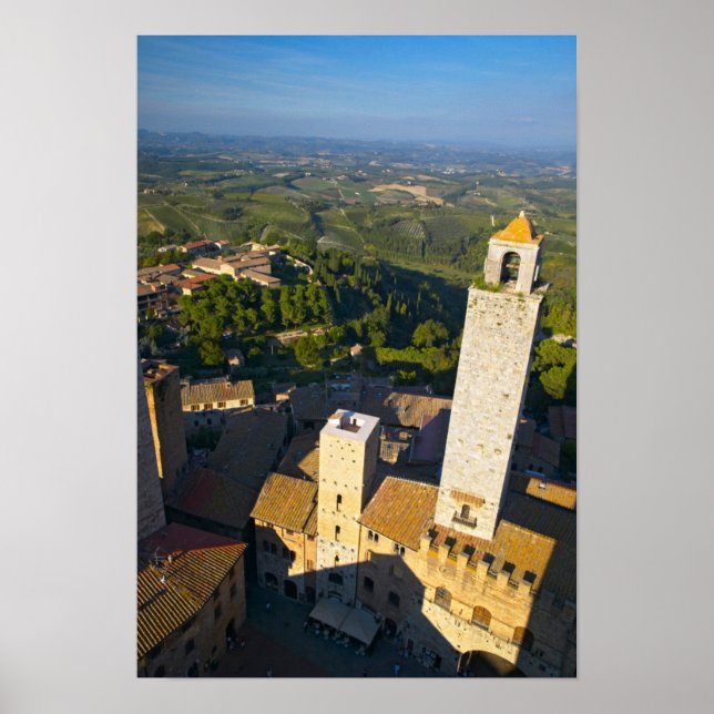 Affiche Vue De Tour, San Gimignano, Sienne, Toscane (Devant)