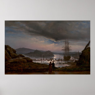 Affiche Vue de Vaekero près de Christiania par J.C Dahl