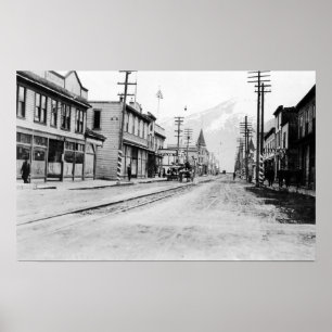 Affiche Vue de ville de Skagway, photographie de l'Alaska