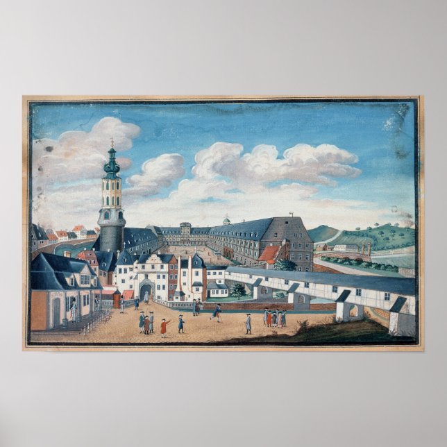 Affiche Vue de Weimar avec le château de Wilhelmsburg (Devant)