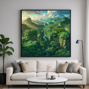 Affiche Vue d'ensemble de la jungle - Illustration Pittore
