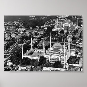 Affiche Vue d'ensemble de la mosquée bleue d'Istanbul en T