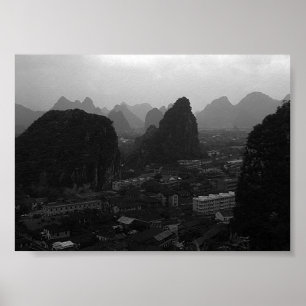 Affiche Vue d'ensemble de la ville de Guilin en Chine vint