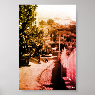 Affiche Vue d'ensemble du quartier vintage d'Alger en Algé