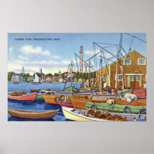 Affiche Vue des bateaux dans le port