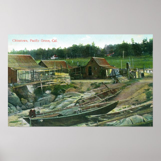 Affiche Vue des bateaux sur la plage à Chinatown (Devant)