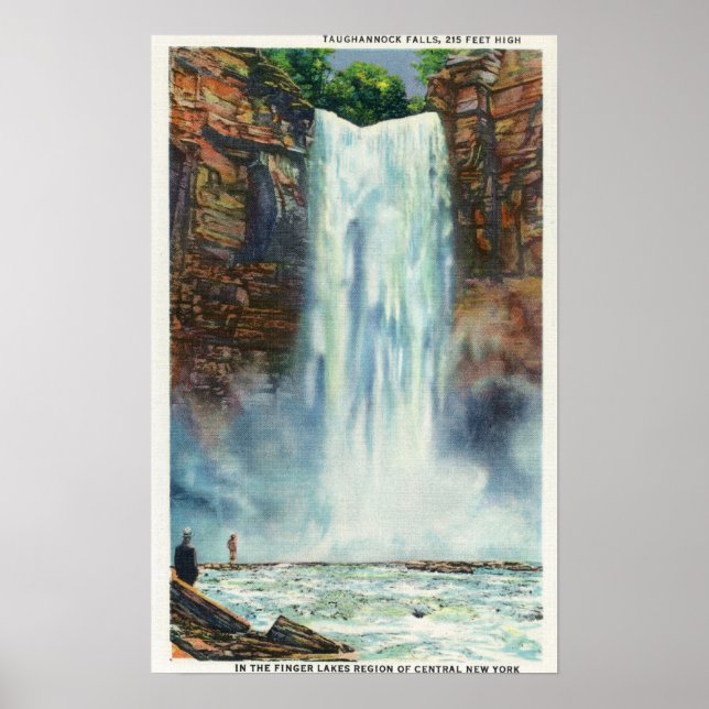 Affiche Vue des chutes de Taughannock depuis le bas (Devant)