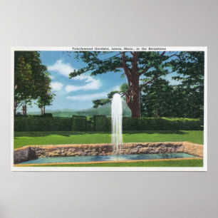 Affiche Vue des jardins et de la fontaine de Tanglewood