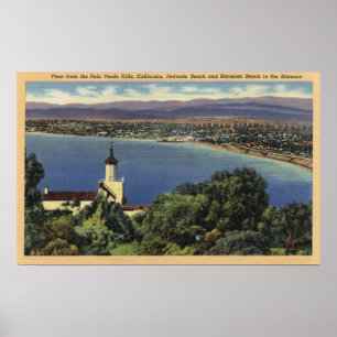 Affiche Vue des plages de Redondo et de Hermosa