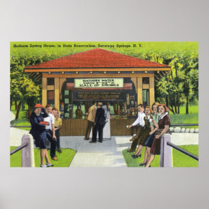 Affiche Vue des touristes à la Maison de Printemps Hathorn