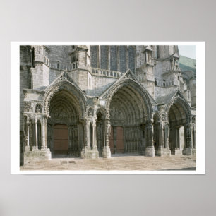 Affiche Vue des trois portails du transept du nord (p