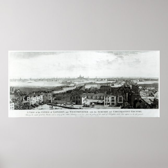 Affiche Vue des villes de Londres et Westminster (Devant)