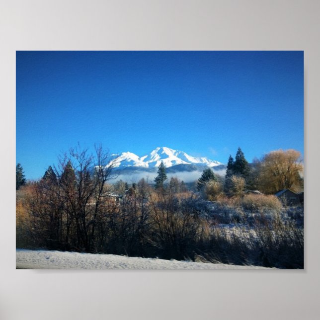 Affiche Vue d'hiver à Mount Shasta, CA (Devant)