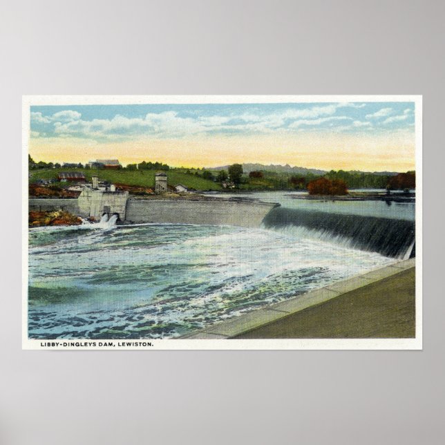 Affiche Vue du barrage Libby-Dingleys (Devant)