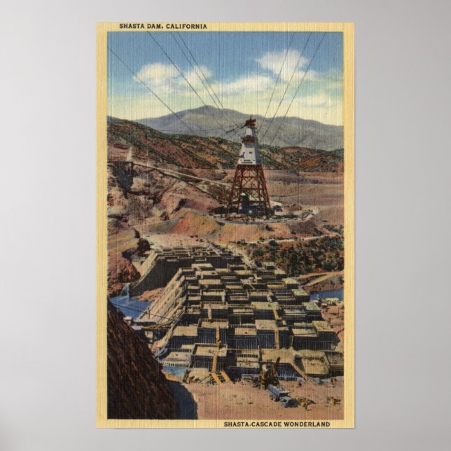 Affiche Vue du barrage Shasta (Devant)