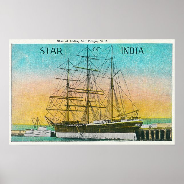 Affiche Vue du bateau Star of India à quai (Devant)
